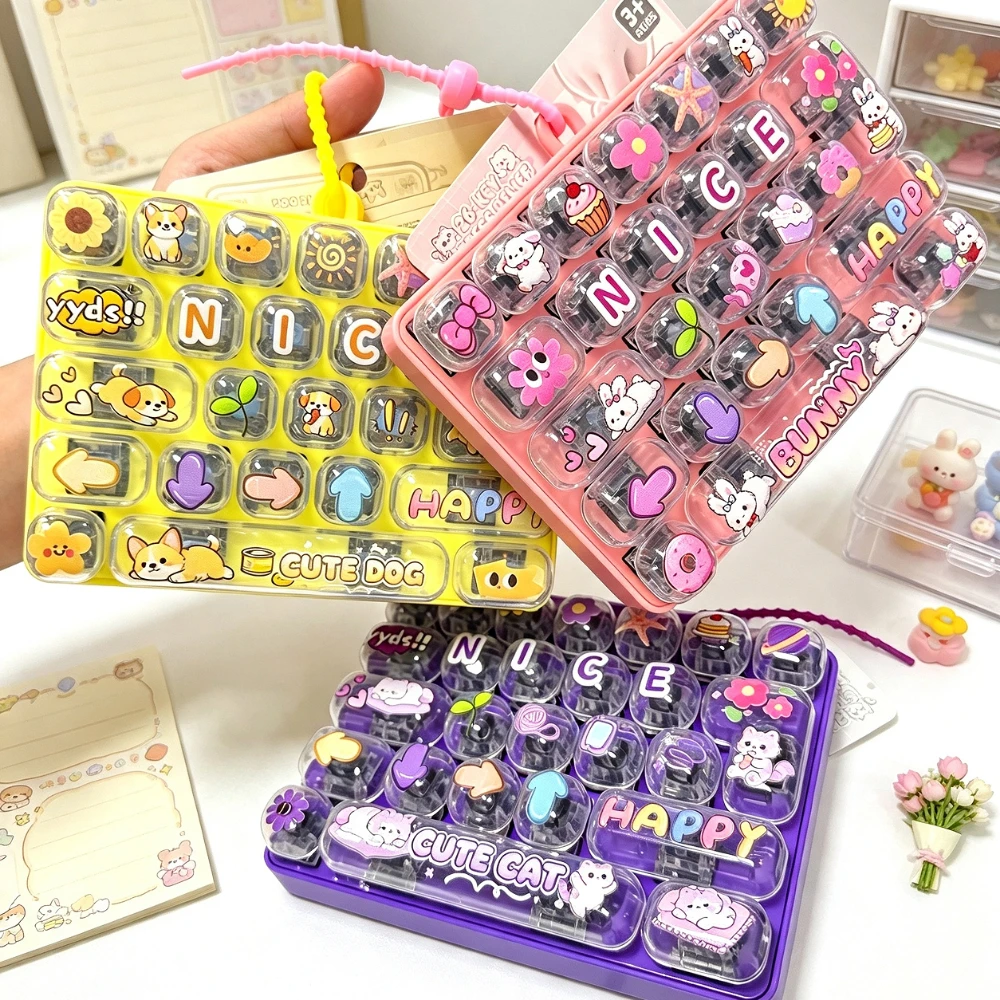 Mechanical Keyboard Fidget Clicker Stress Relief Toy Sensory Desk Accessory Crisp Tactile Feedback Keychain Gift For Office