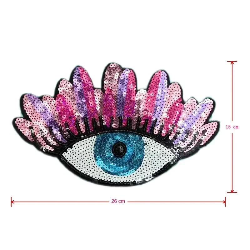 Sequin Patches for Clothing Mexican Cartoon Character Appliques Eyes Bead Badge Applique Thermo Adhesive Sticker Iron-on Patches