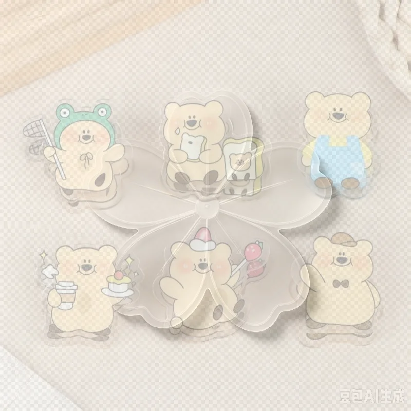 6Pcs Cartoon Bear Clips Cute Animal Decorative Clamp Bookmark Clip Waterproof Lightweight Sealing Office Clip Paper Clamp Gifts