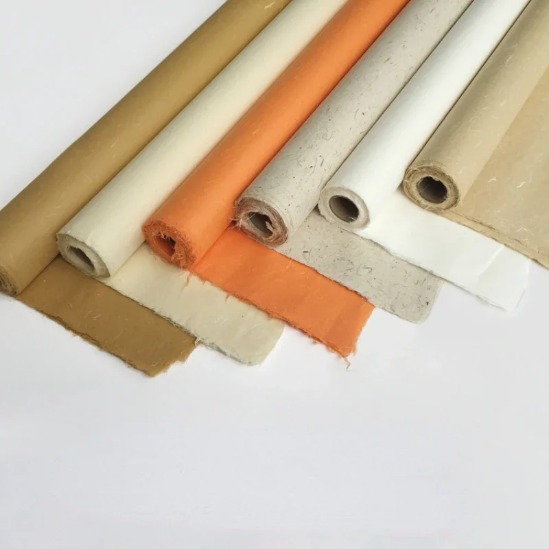 

Chinese Painting Rice Paper Handmade Half Ripe Fiber Xuan Paper Calligraphy Brush Pen Papier Papel Arroz Yunlong Mulberry Paper