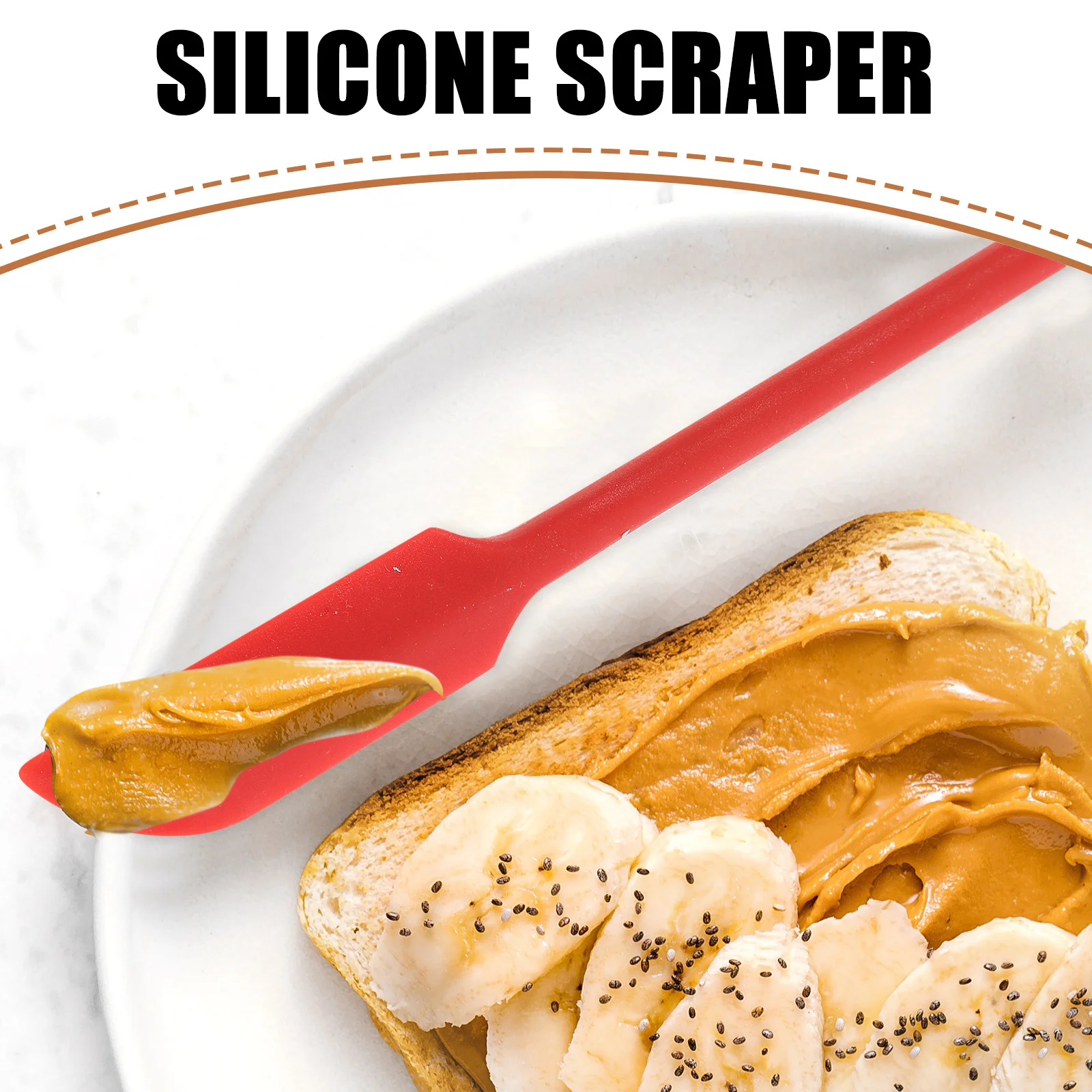 

3Pcs Silicone Scrapers Double Ended Design Smooth Edge Baking Tool Kitchen Spatula Oil Brush Butter Scraper Set