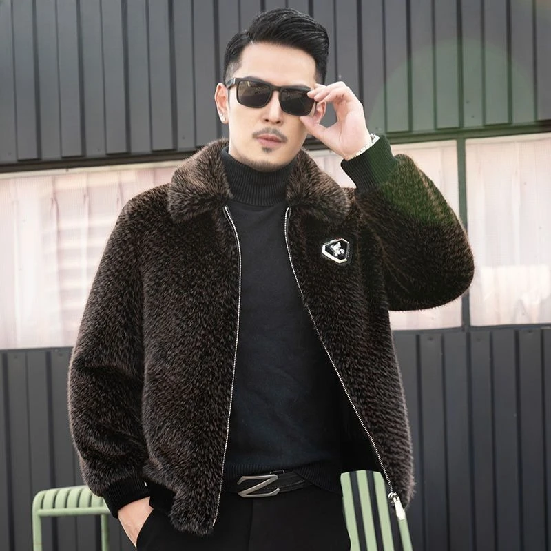 Limited time promotion for men's winter thick new mink fur men's mink fur coat, high-end winter warm jacket