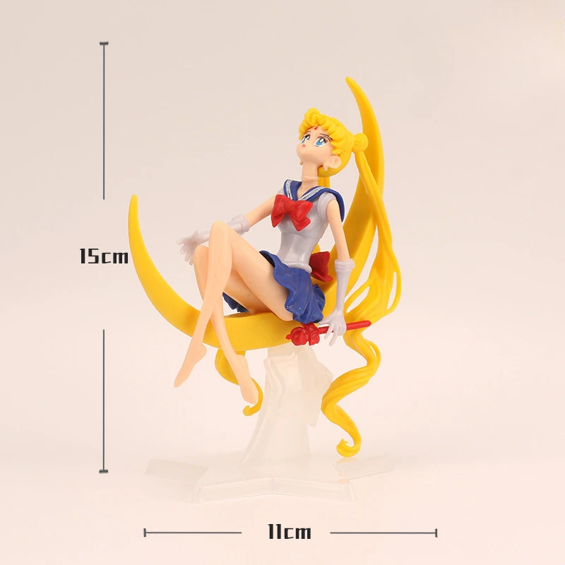 15CM Anime Sailor Moon PVC Doll Girl Toy Cake Decoration Action Figures Model Car Ornament Children Birthday Gift Doll