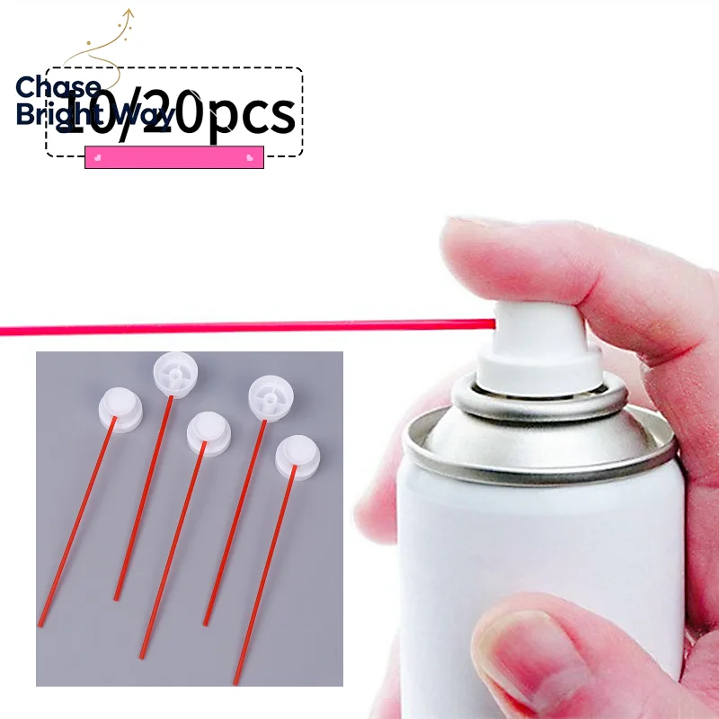 10/20PCS Threaded Paint Sprayer Cap Fits Female Threaded Can Needle Cap Paint Can Nozzle Paint Sprayer Tip Red Thin Tube