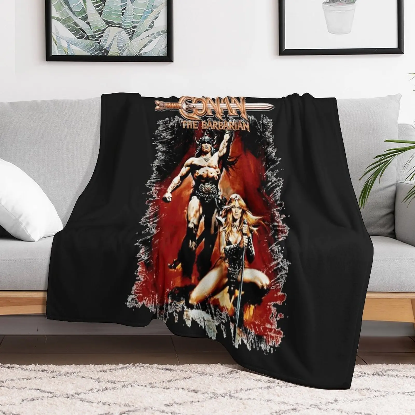 

Conan He Barbarian Essential Funny Throw Blanket Flannels For Baby for babies Travel Blankets funny gift For Sofa Thin Blankets
