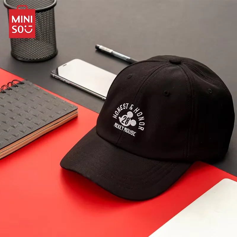 MINISO Genuine Disney Mickey Series Baseball Cap Classic Idol Baseball Cap Outdoor Baseball Cap Unisex HipHop Hat Sunshade Hat ﻿