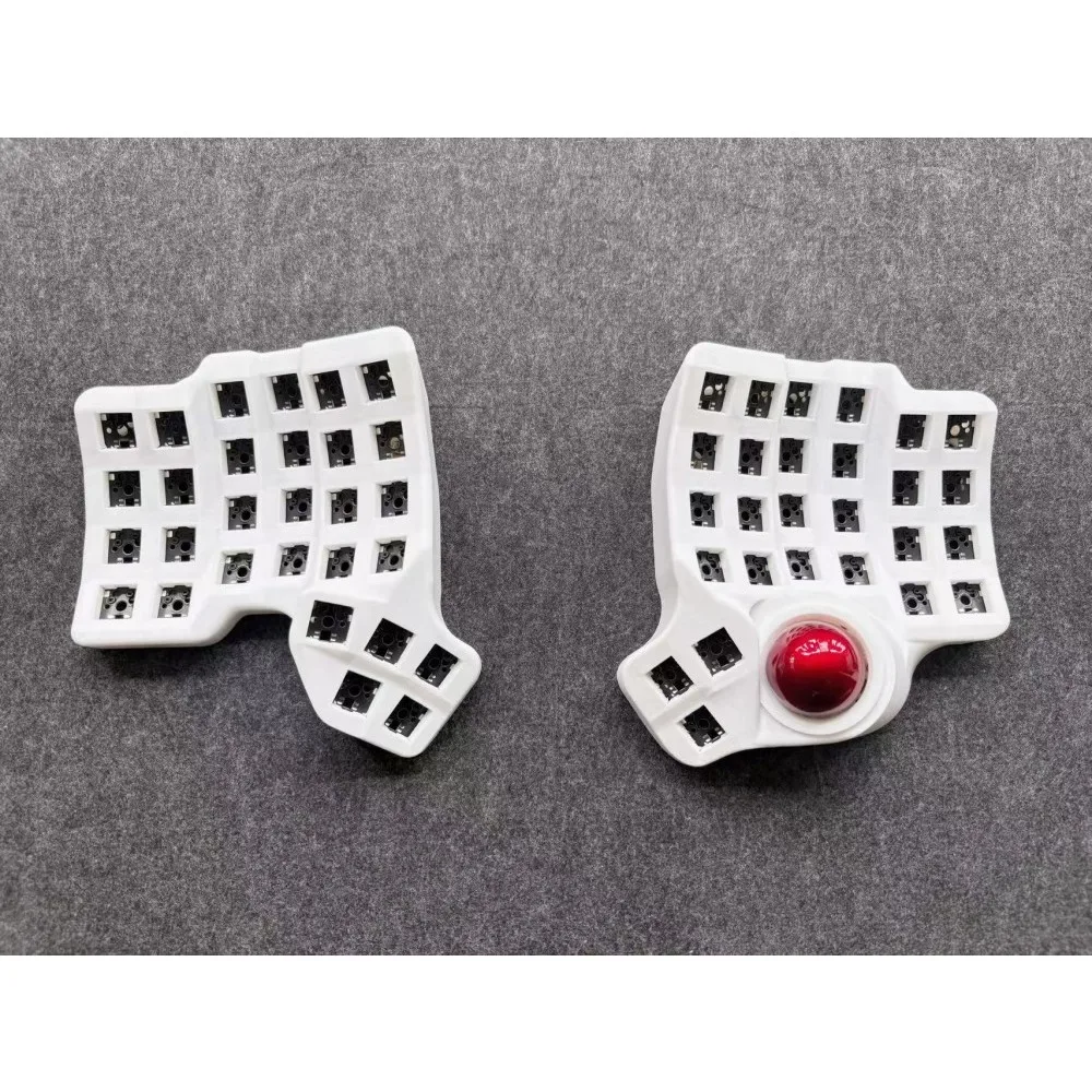 Charybdis 4x6 แยกคีย์บอร์ด Trackball CUSTOM แบบมีสาย/บลูทูธ DUAL MODE ZMK/QMK คีย์บอร์ดชุดเกมอุปกรณ์เสริม