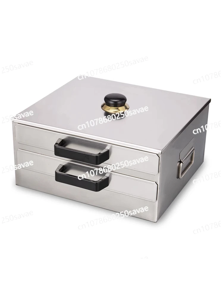 Double-Layer Quick Steam Intestinal Powder Machine - 3L Drawer Steamer with 2 Trays - 15min Fast Dim Sum Cooking
