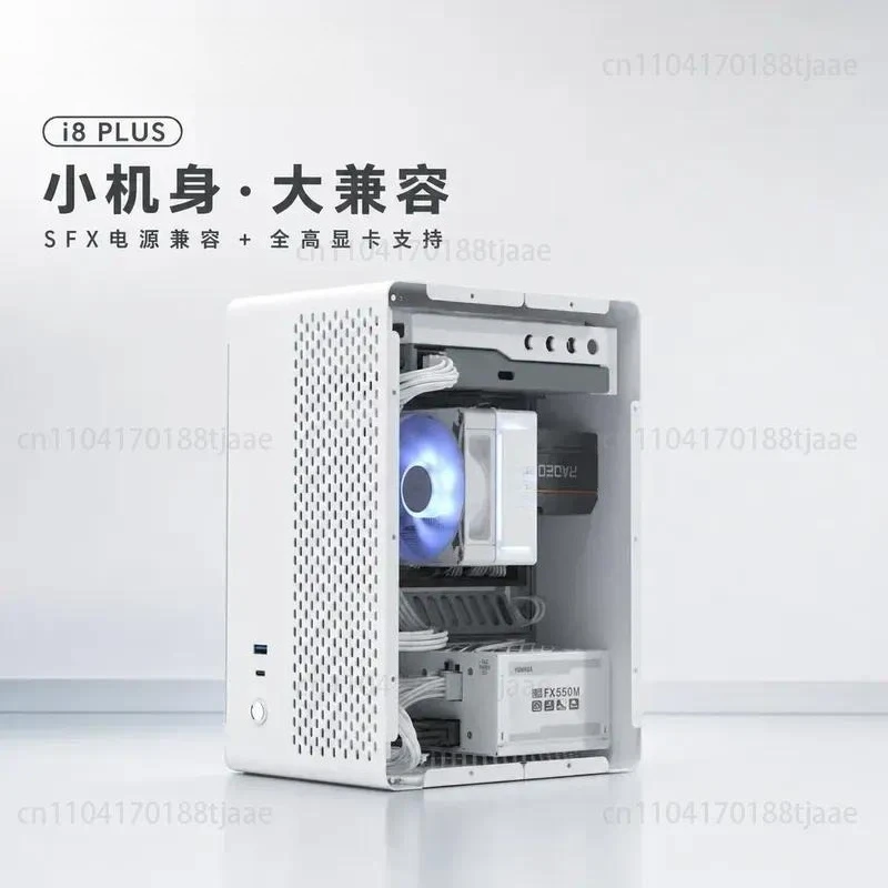 ITX Chassis 9.5L Desktop Small Chassis Compatible with SFX Power Full Height Graphics Card