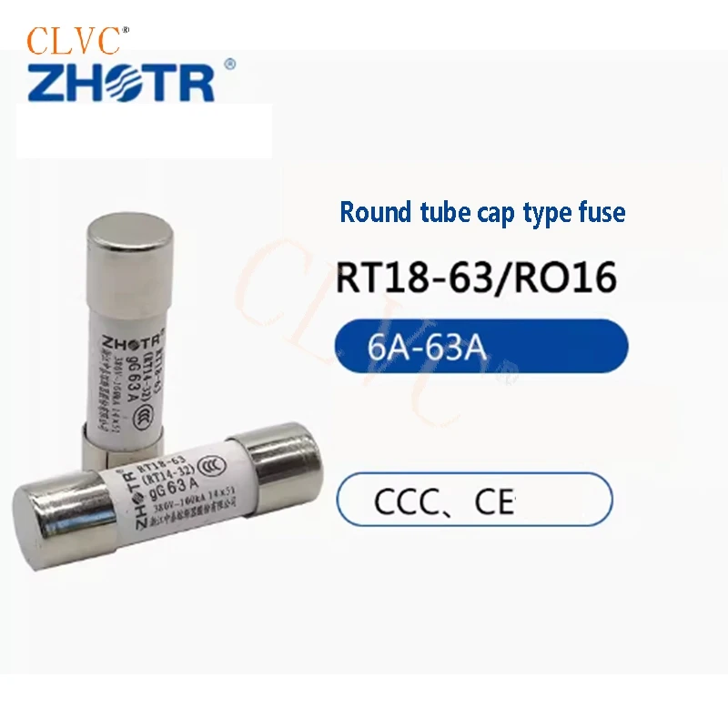 

20pieces RT18-63 R016 RO16 RT14-32 fuse ceramic fuse tube 500V 14 * 51 14X51 6A-63A round tube cap fuse