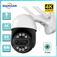 Full HD IP WIFI Camera Video Surveillance Outdoor Security Protetion CCTV Dual Lens 2.8mm-12mm Onvif 8X ZOOM PTZ AI Tracking