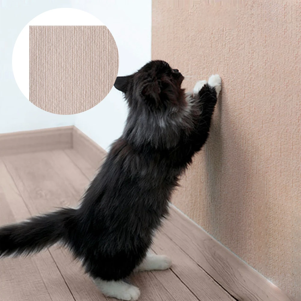 Cat Scratching Post Carpet Self-Adhesive Cats Scratch Board Trimmable Carpet Mat Pad Cat Scratch Furniture Protector Mat 100cm