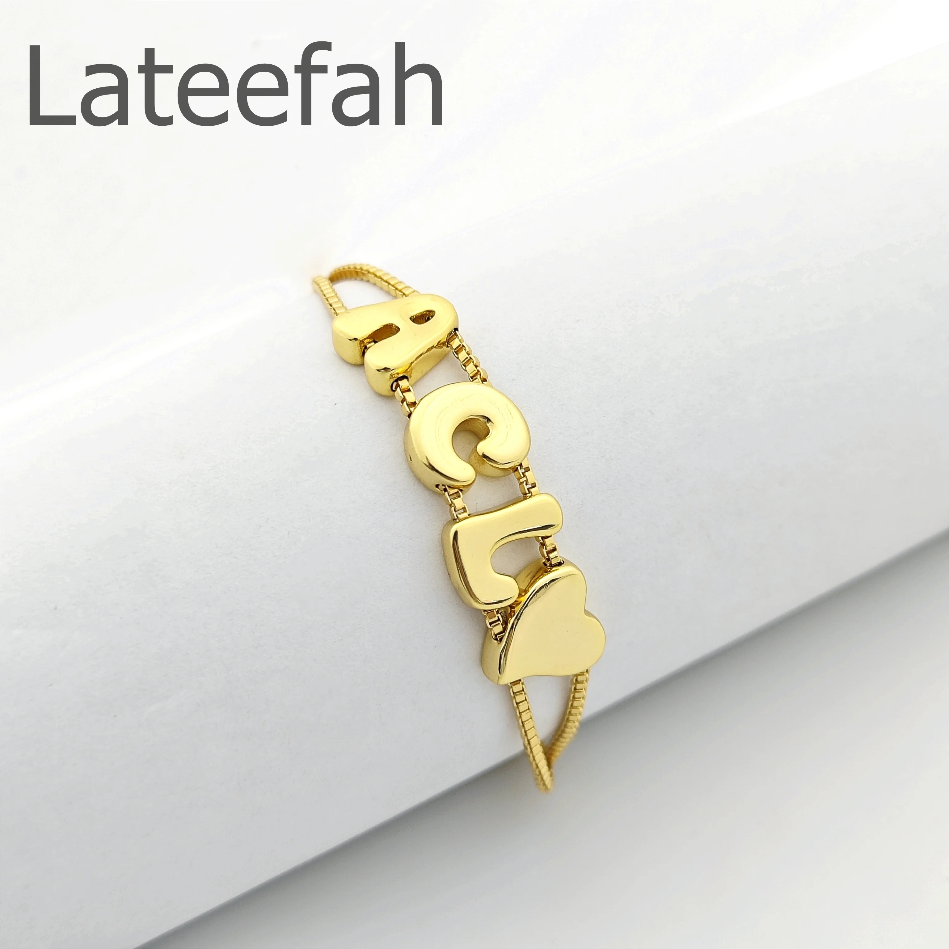 Lateefah Big Bubble Sliding Alphabet Bracelet 26 English Capital Letters Self-creative DIY Jewellery