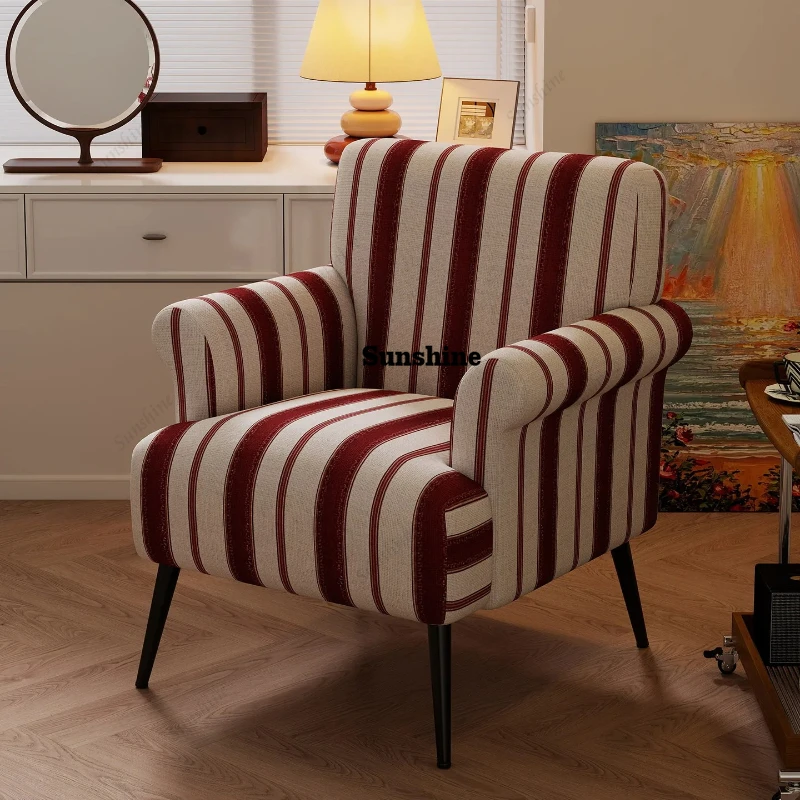 Single Sofa Chair Retro Single French Style in The Living Room Bedroom Study Backrest Sofa Chair Leisure Chair