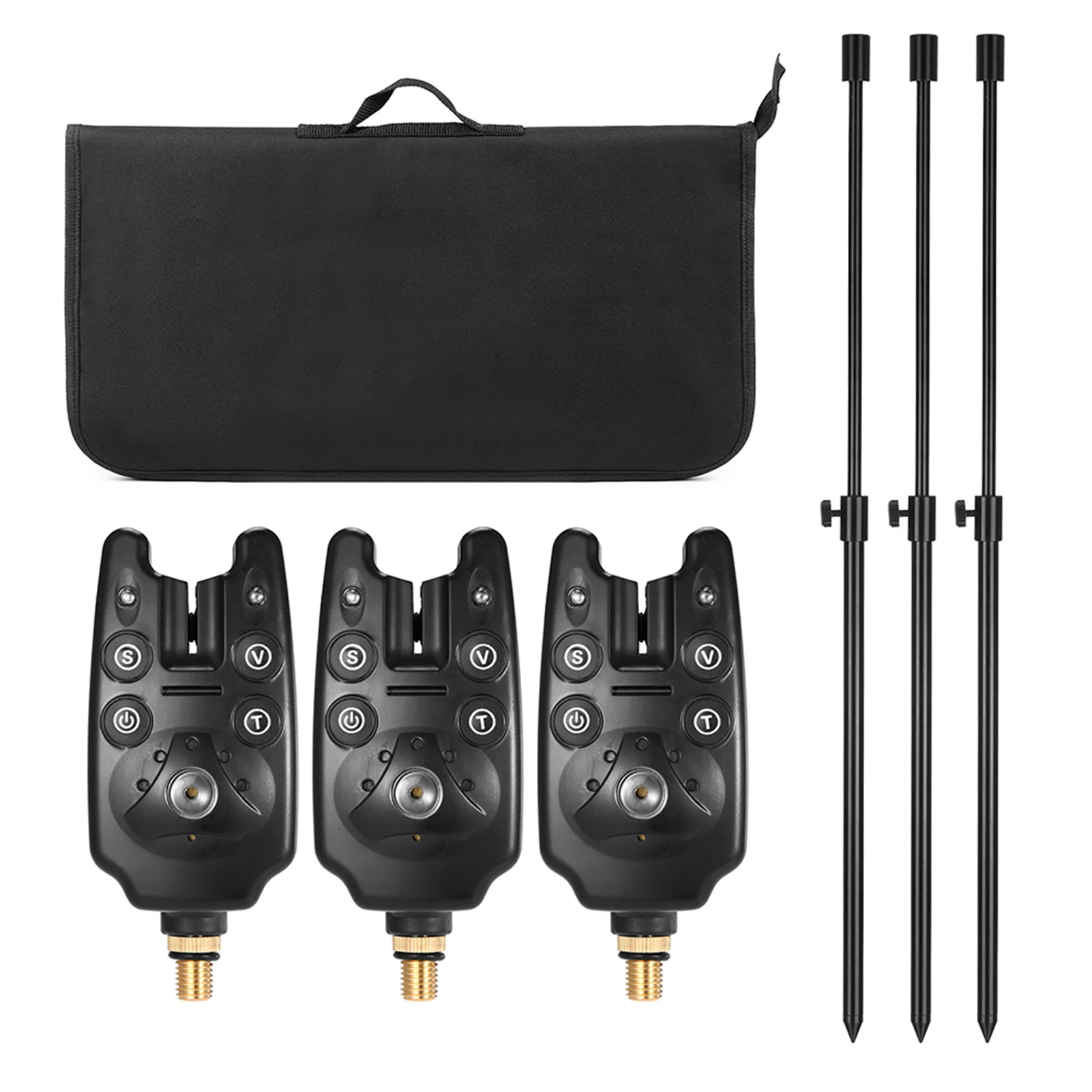 

Набор рыболовных стиков для удилищ с сигнализаторами поклевки и мягкой сумкой для инструментов