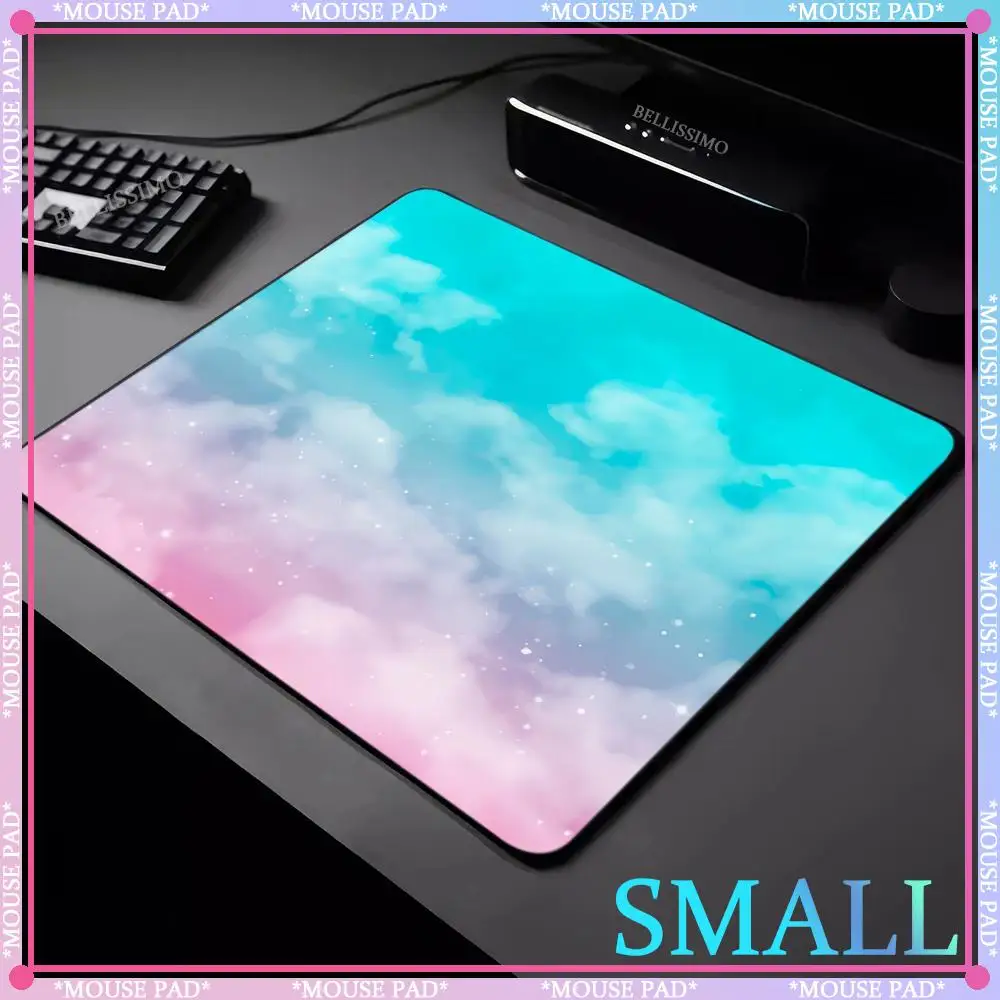 

Pink Cloud Small MousePad Kawaii Art E-sports PC Gaming Keyboard Pad High Quality Lock Edge Desk Mat Rubber Non-slip Mouse Pad