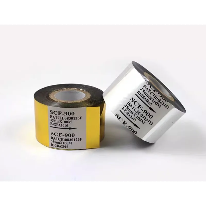 SCF-900 Gold Silver Thermal Printer Ribbon, Ink Heat Transfer Ribbon, Circular Gold and Silver Coding Ribbon