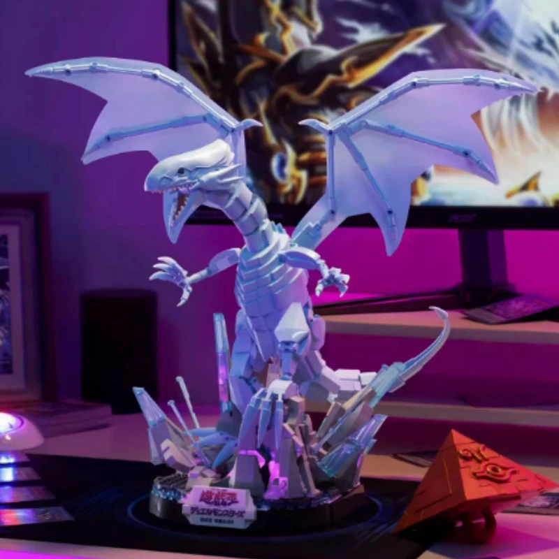 AREAX Yu-Gi-oh Blue Eye White Dragon Assembly Components Fashion Toy Model Desktop Ornament Boys Toy Holiday Gift