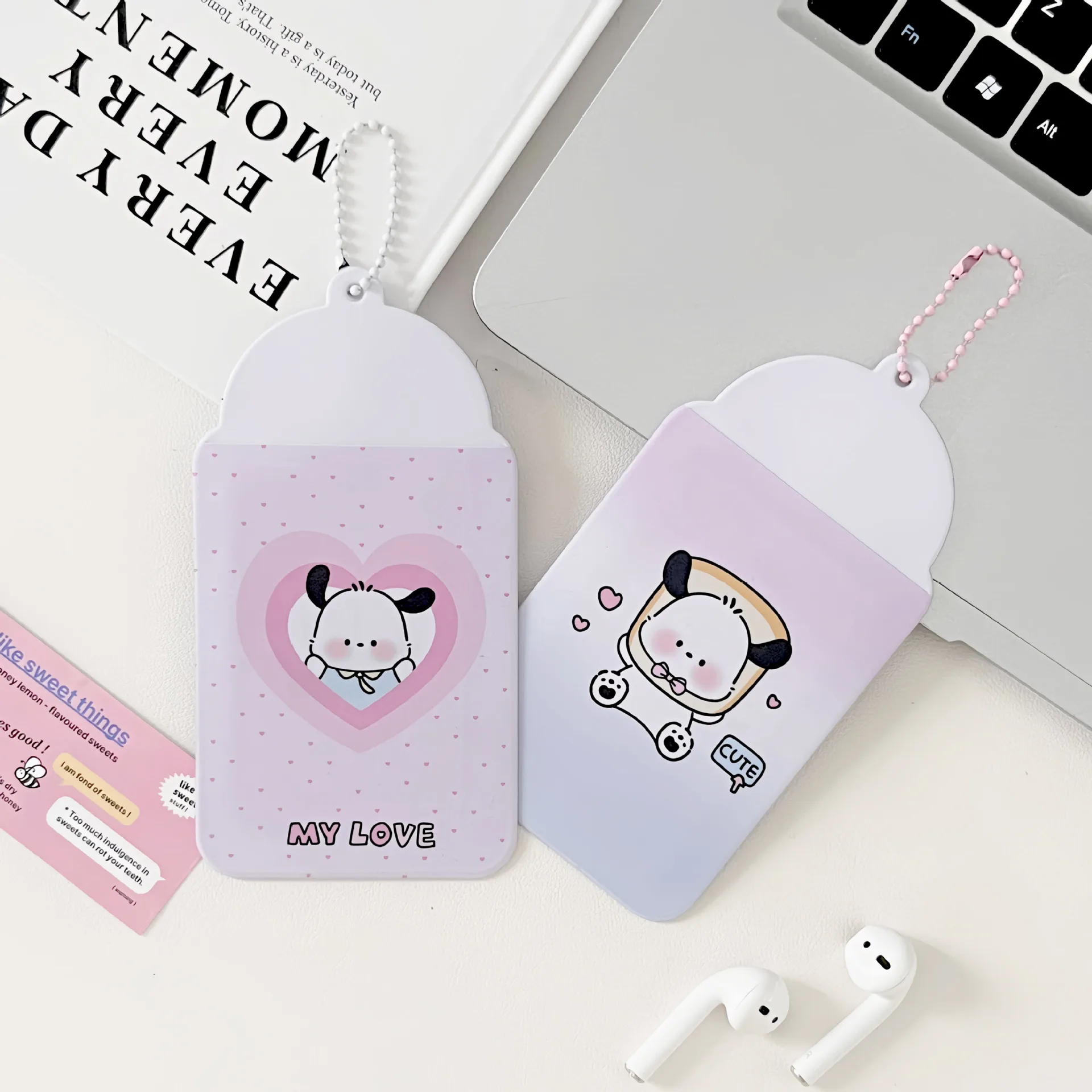 Cute Puppy 3-inch PVC Student Product Small Random Storage Bag Card Set