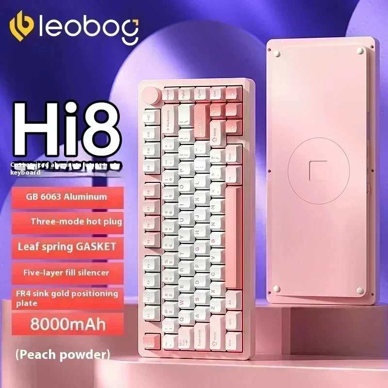 Leobog Hi8 Gaming Keyboard 2.4G Wireless Aluminum Alloy Hot Swap Mechanical Keyboard Kits Custom Game E-sports Accessories