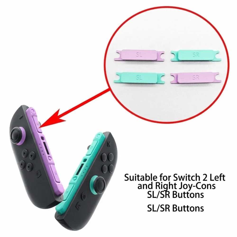 4pcs/Set Metal SL SR Buttons Replacement Raised Button Controller Shoulder Buttons Left Right Set for Nintendo Switch 2 Joy-Con