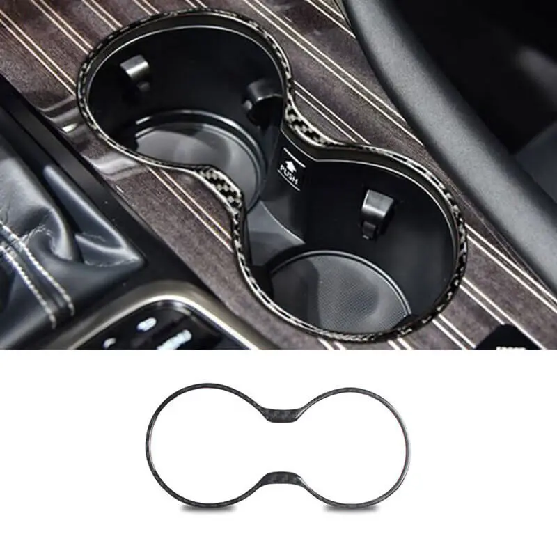 For Lexus RX200T RX350 RX450H Soft Carbon Fiber Interior Center Console Cup Holder Cover Trim 2016-2021 1pcs