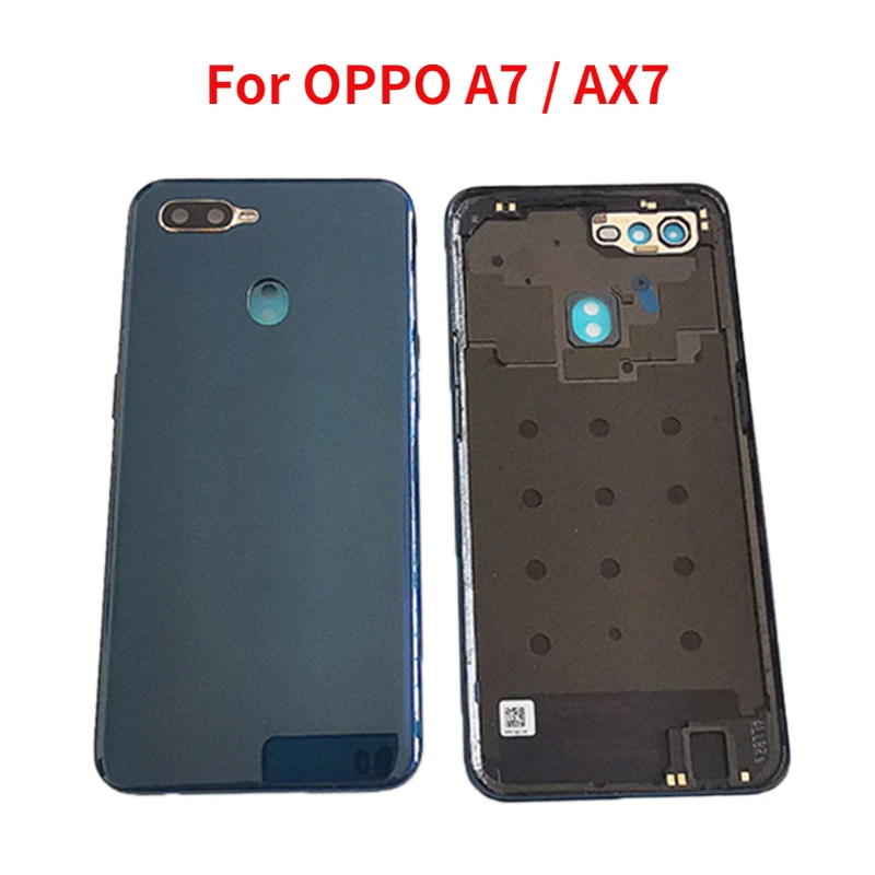 

Новый корпус для OPPO A7 AX7 задняя крышка батарейного отсека задняя дверь Чехол запасные части с логотипом объектива камеры