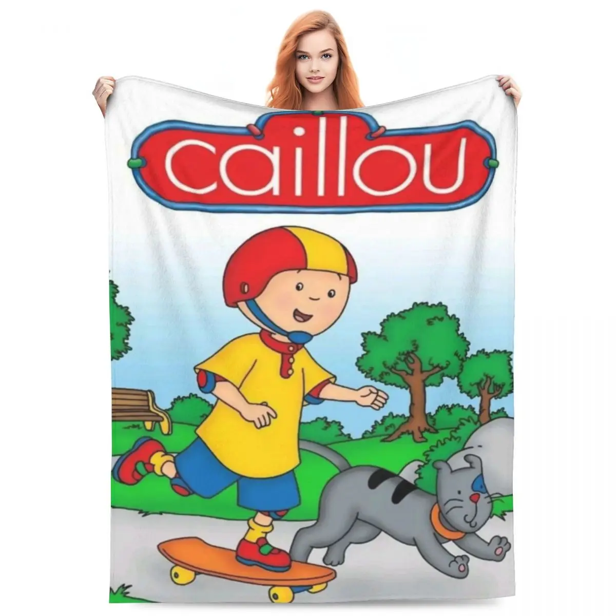 Throw Blanket Caillou Micro Fleece Blanket Four Sizes Fashionable Warm For Camping AntiPilling Blanket