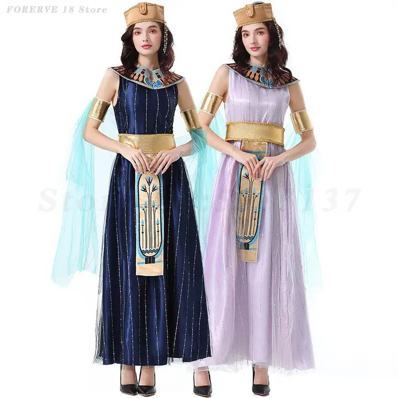 

Ancient Egypt Greek Goddess Dress Halloween Vintage Arabian Festival Party Performance Clothing Medieval Queen Cosplay Costume