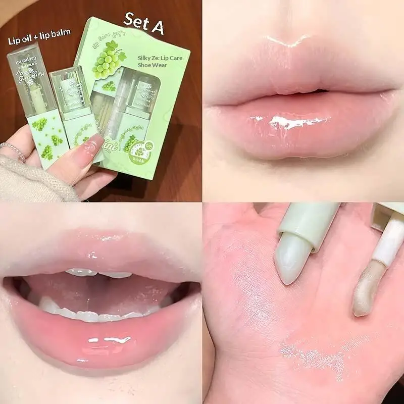 New Cappuvini Lightweight Lips Set Clear Water Light Lip Gloss Moisturizing Lip Balm Transparent Lip Oil Hydrating Jelly Lips