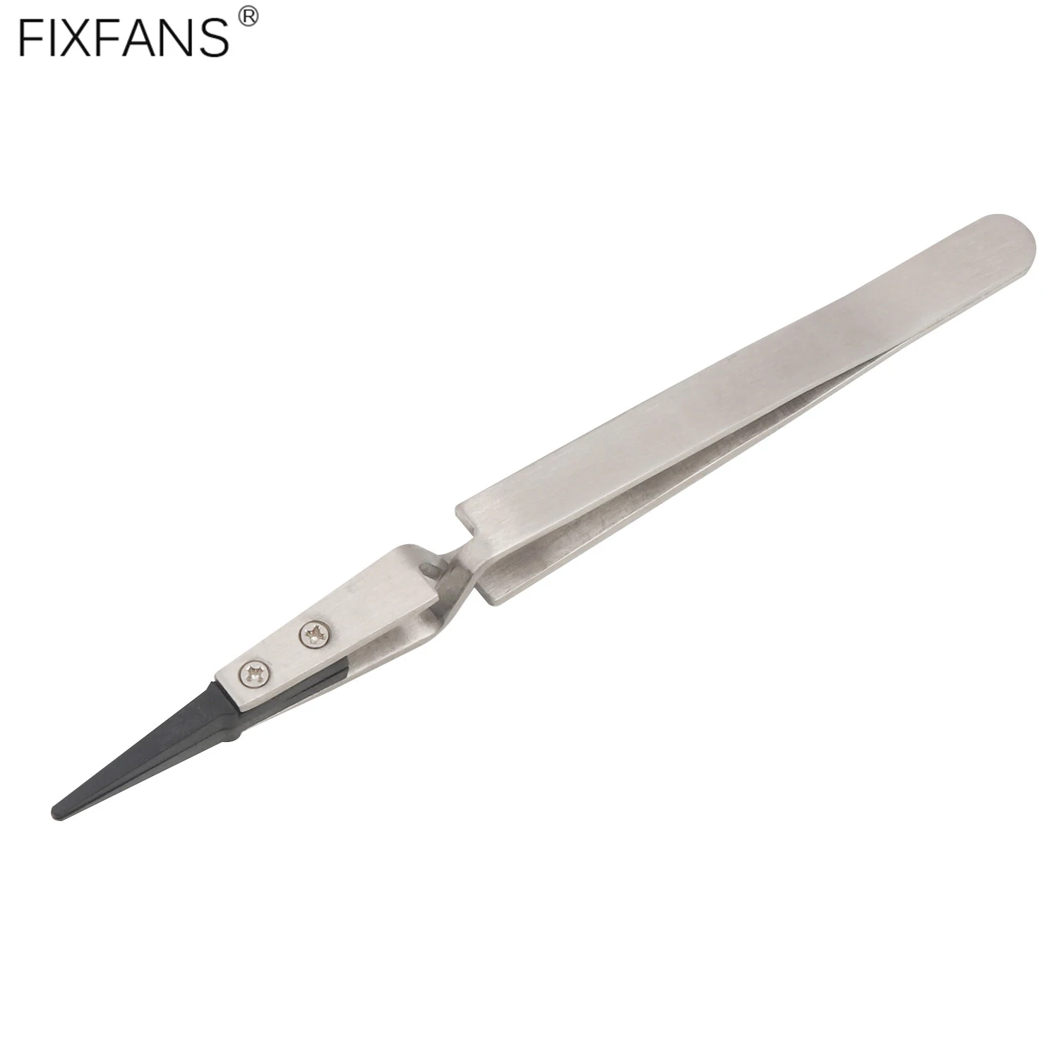 Precision Reverse Tweezers, Stainless Steel Handle Anti-Static Plastic Round Tip ESD Tweezers for Hobby Crafts Phone Repair Tool