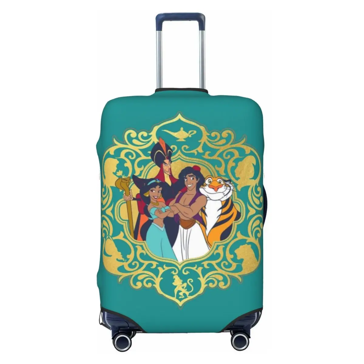 

Custom Jasmine Wallpaper Cartoon Travel Luggage Cover Washable Aladdin Suitcase Cover Protector Fit 18-32 Inch