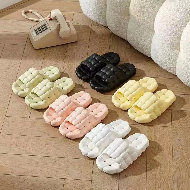 Sole Can Leak Bathroom Slippers Non-Slip for Women Men Summer Solid Color Home Rubber Slippers EVA Indoor Soft Sole Sandals