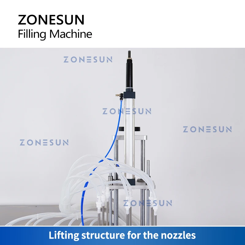ZONESUN – Machine de remplissage de liquide à levage automatique, pompe magnétique pneumatique à 9 têtes, Production de boissons et de boissons, ZS-YTMP9C