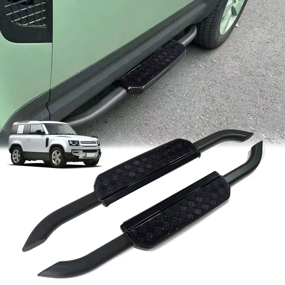 2Pcs left right steel side step fits for 2020 land rover defend 90 running board Nerf bar pedal protector side stairs