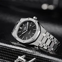 FEICE New Men's Automatic Mechanical Watch Skeleton Luminous Watch Waterproof Sapphire Mirror Luxury Stainless Steel Wristwatch