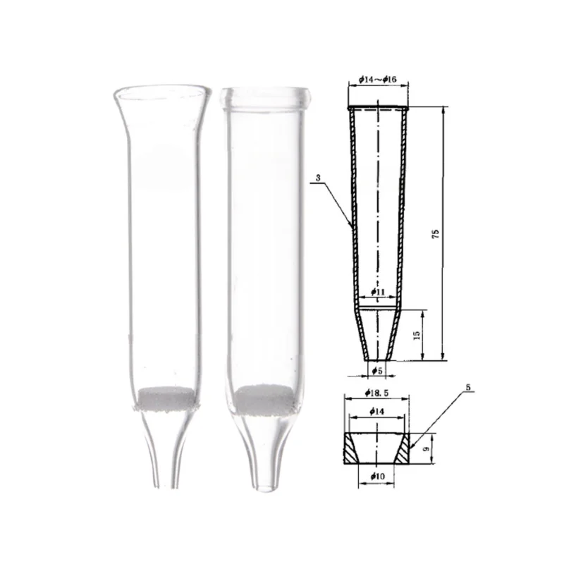 الرمال الأساسية الامتزاز العمود الزجاج الرمال الأساسية أنبوب الطرد المركزي الجفاف الامتزاز الرمال Vore أنبوب زجاجي الترشيح JVLAB