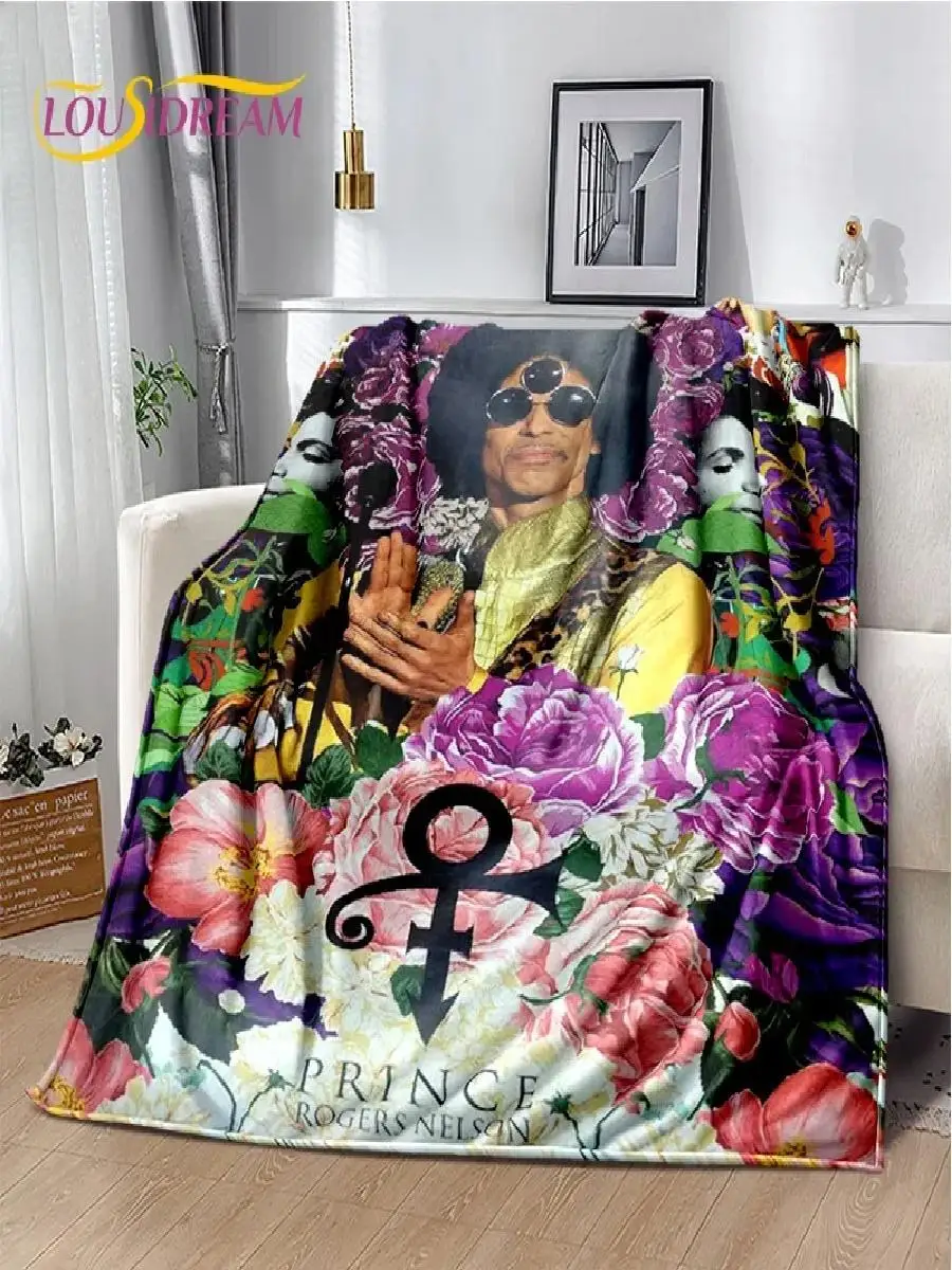 بطانية رمي ناعمة مستوحاة من المطر الأرجواني لغرفة النوم والأريكة والنزهات والسفر والمكتب والأجهزة المنزلية لمروحة الأمير روجرز نيلسون