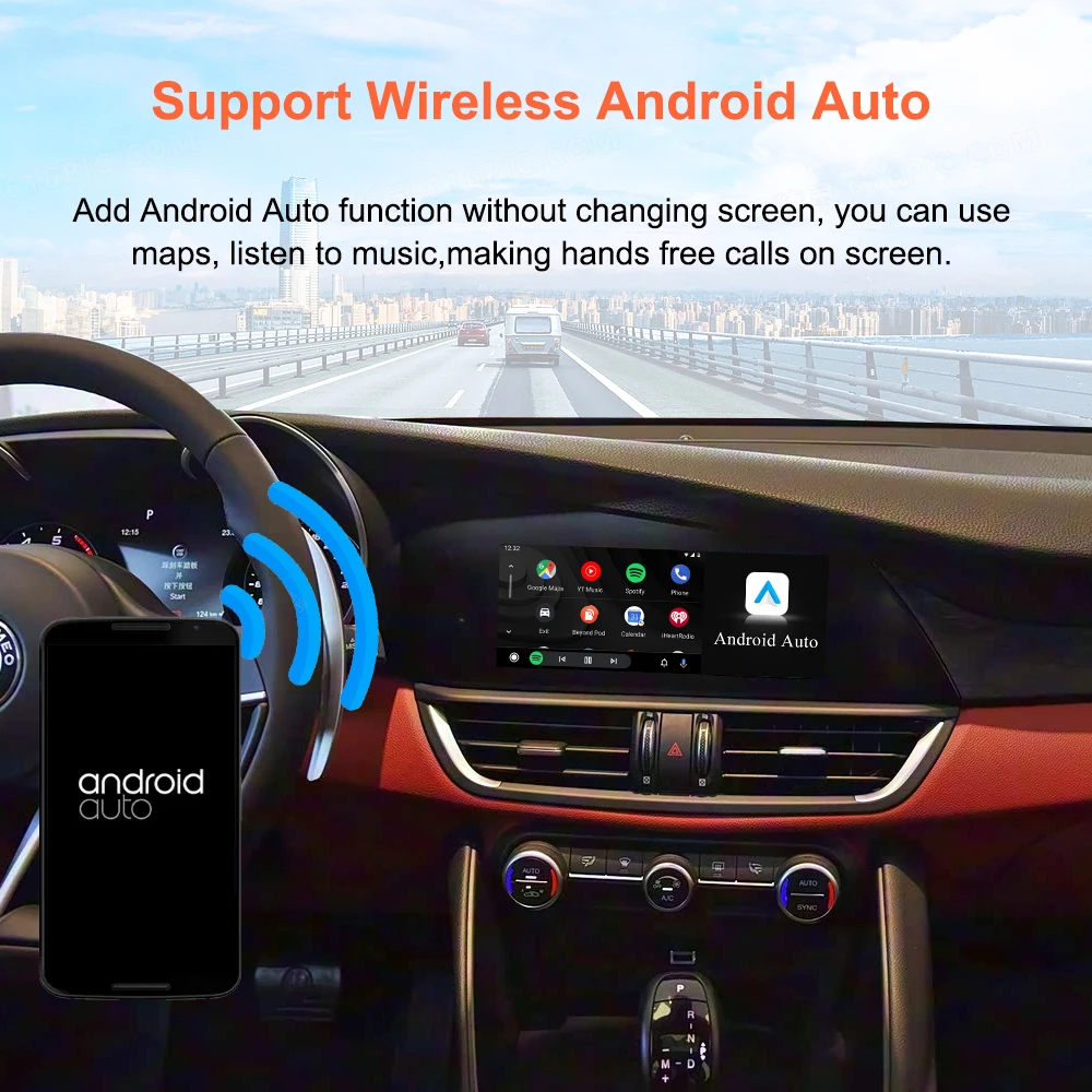 Bonroad Wireless Carplay Android Auto OEM Upgrade Decoder Box für Alfa Romeo Stelvio & Giulia 2017-2020 Airplay Mirror Link – Detail 5