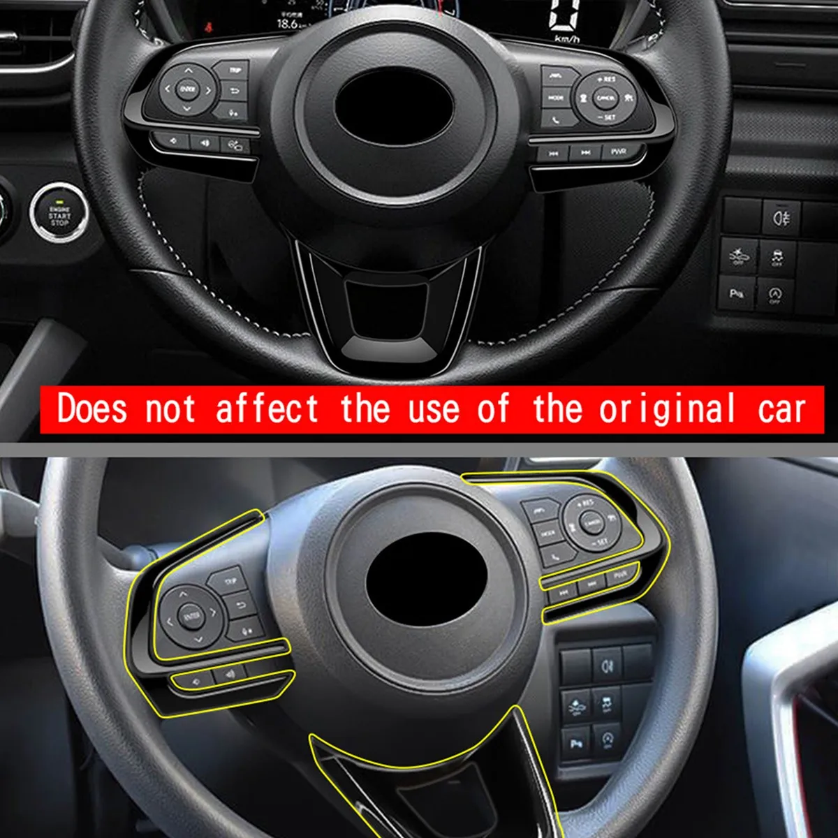 غطاء من ألياف الكربون ، ملصق زخرفي لتويوتا رايز سيارة سلسلة 210A = VELOZ عجلة قيادة ، 3 = = لكل مجموعة