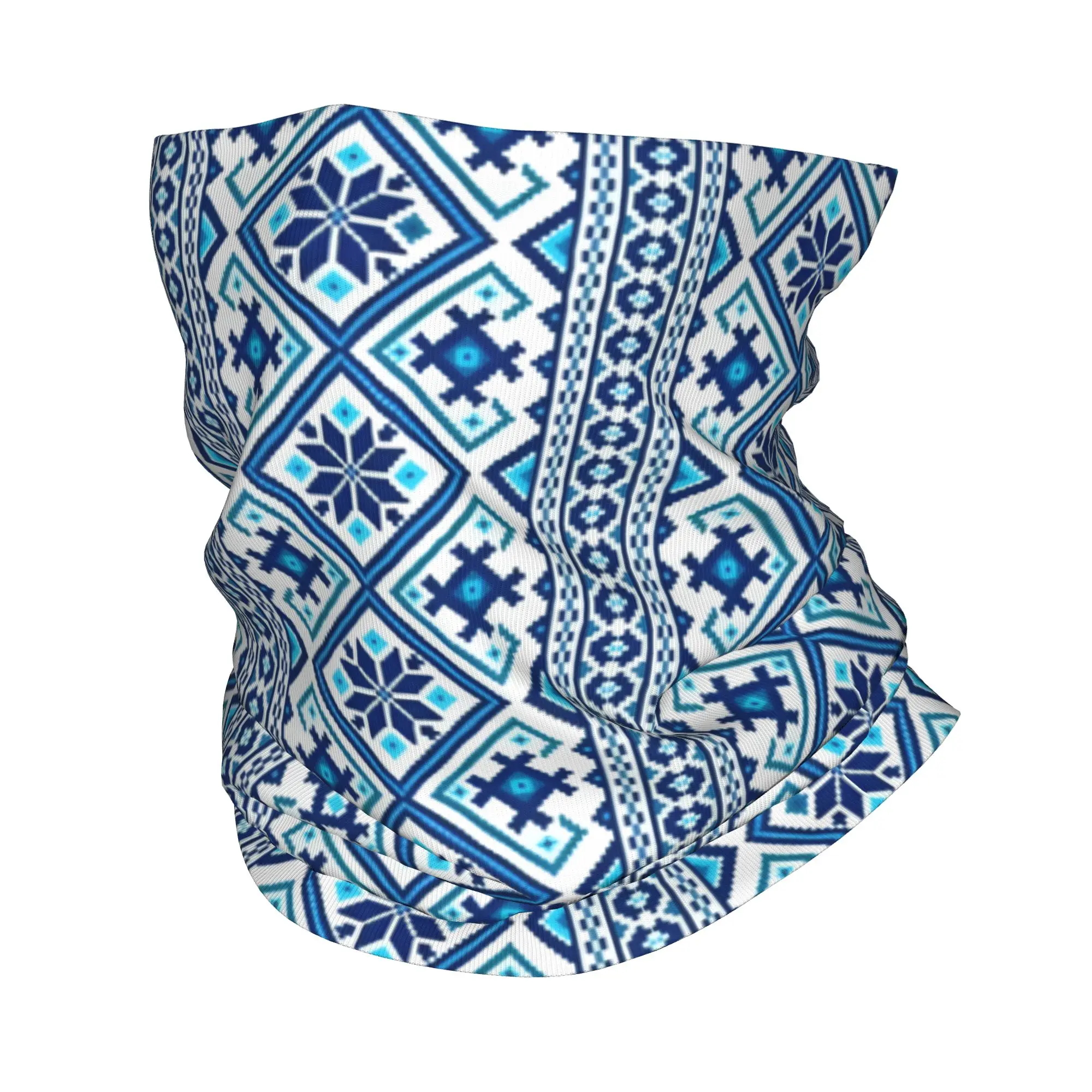 Custom Ukraines Embroidery Bandana Winter Neck Warmer Men Windproof Wrap Face Scarf for Ski Bohemian Vyshyvanka Gaiter Headband