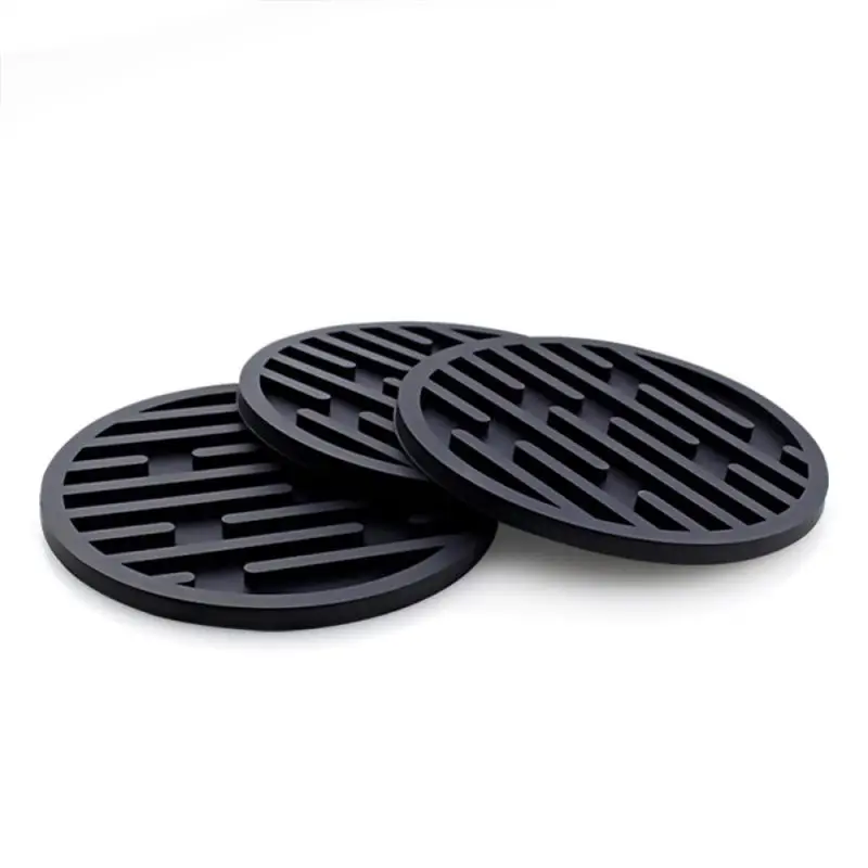 2/3/6PCS Soft Rubber Thickening Heat Resistant Yellow Hot Trend Black Best Seller Thickened Table Mat Household Products