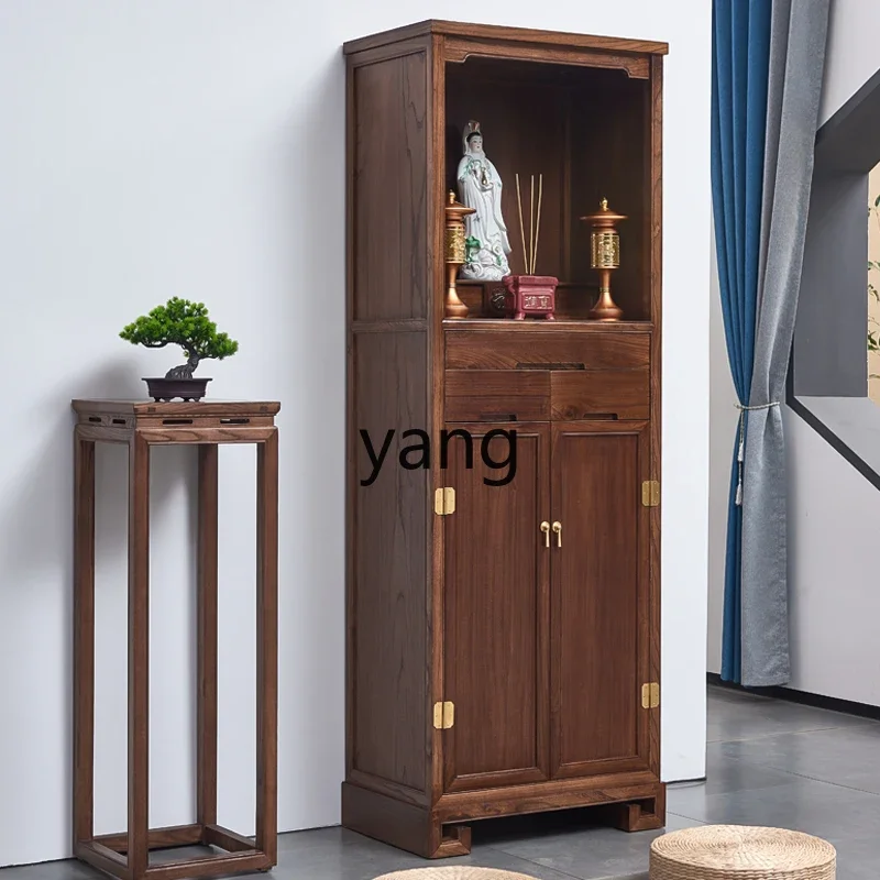 LMM solid wood casket new Chinese vertical cabinet shrine table for household modern