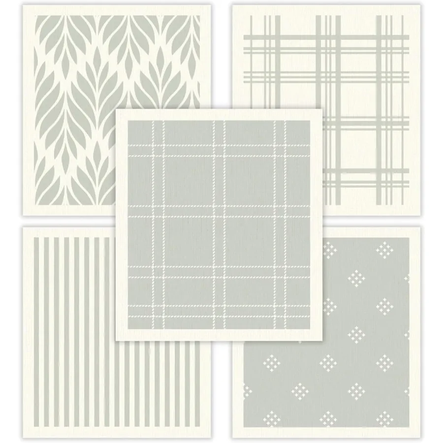 

Swedish Dishcloths for Kitchen 5-Pack Reusable Cellulose Sponge Cloths for Kitchen and Cleaning Eco-Friendly Ultra-Absorbent Qu