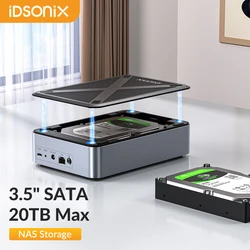 iDsonix Network Storage with 3.5 inch SATA HDD Hard Drive Enclosure NAS Private Cloud HDD Case SATA External Storage Cover Box