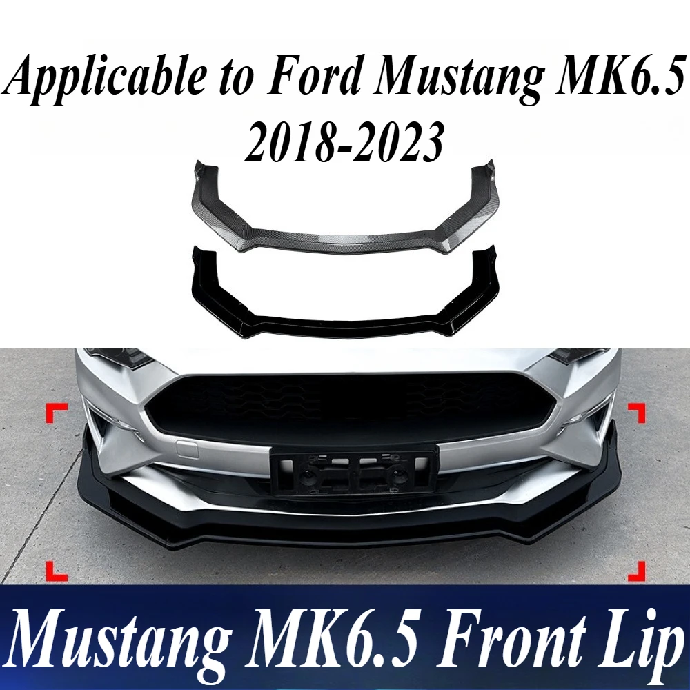 

For Ford Mustang 2018-2023 Front Bumper Lip Spoiler Splitter Corner Blades Body Kit Aggressive Styling Custom Fit PP Material