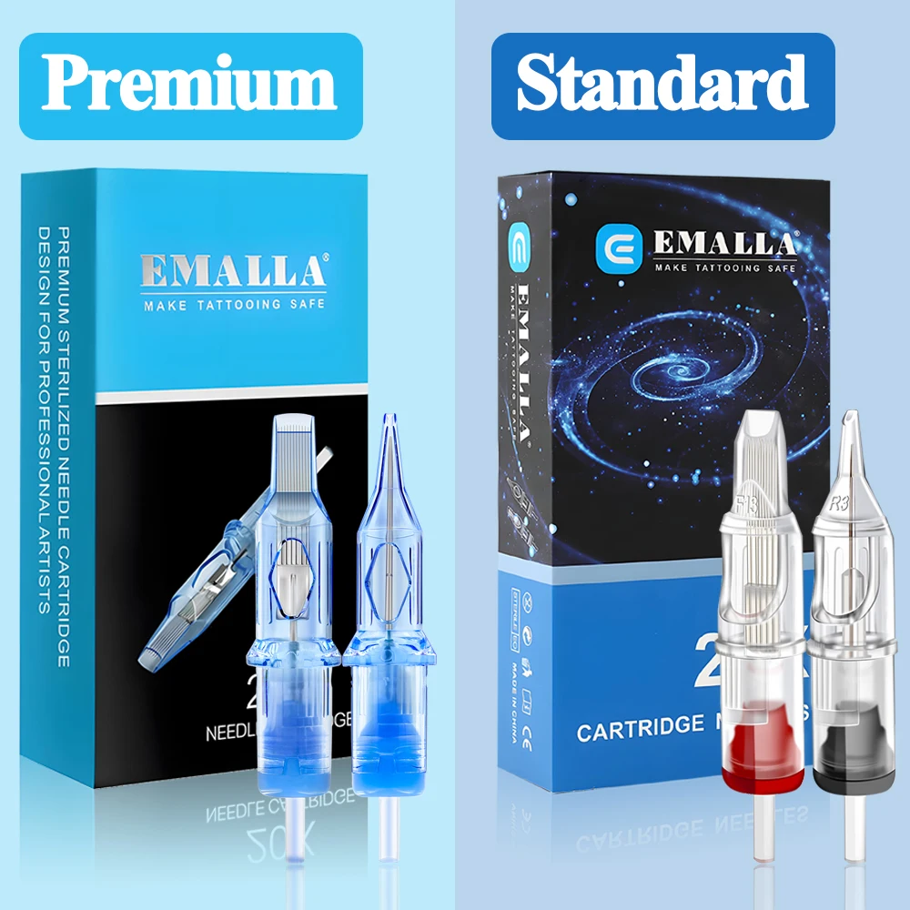 20pcs EMALLA ELIOT Tattoo Cartridge Needles RL RS MG CM Disposable Sterilize Tattoo Needles for Cartridge Tattoo Machine