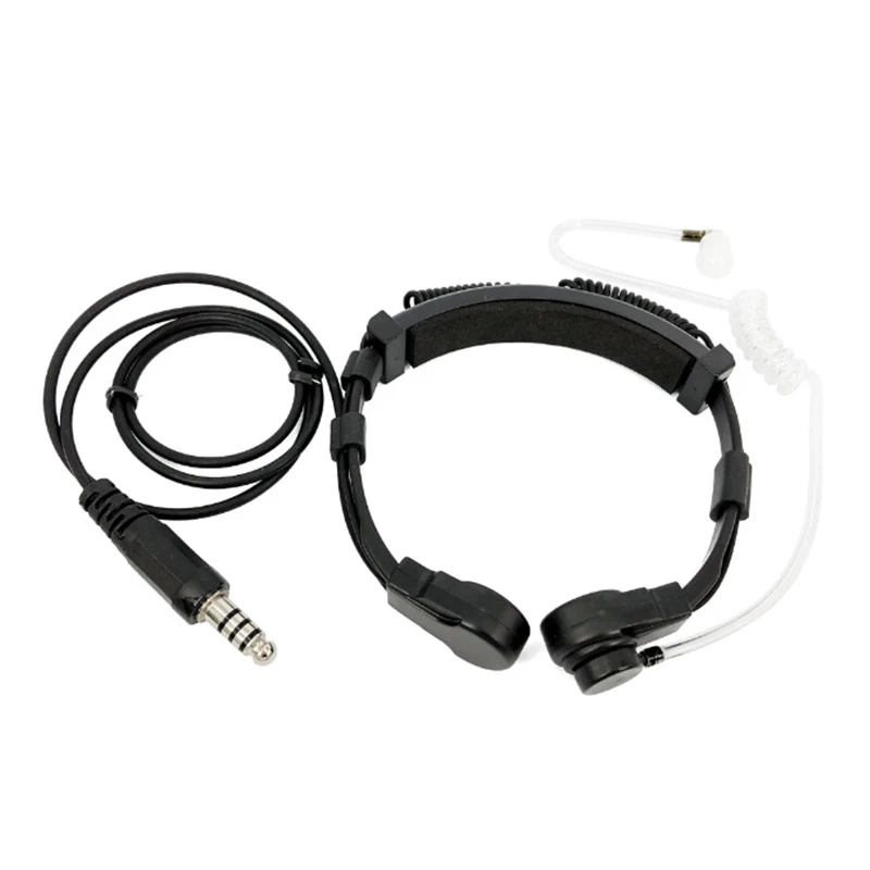 Throat Mic,Retractable Heavy-Duty Throat Control Microphone Headset Plug ( PTT Is Not Included)