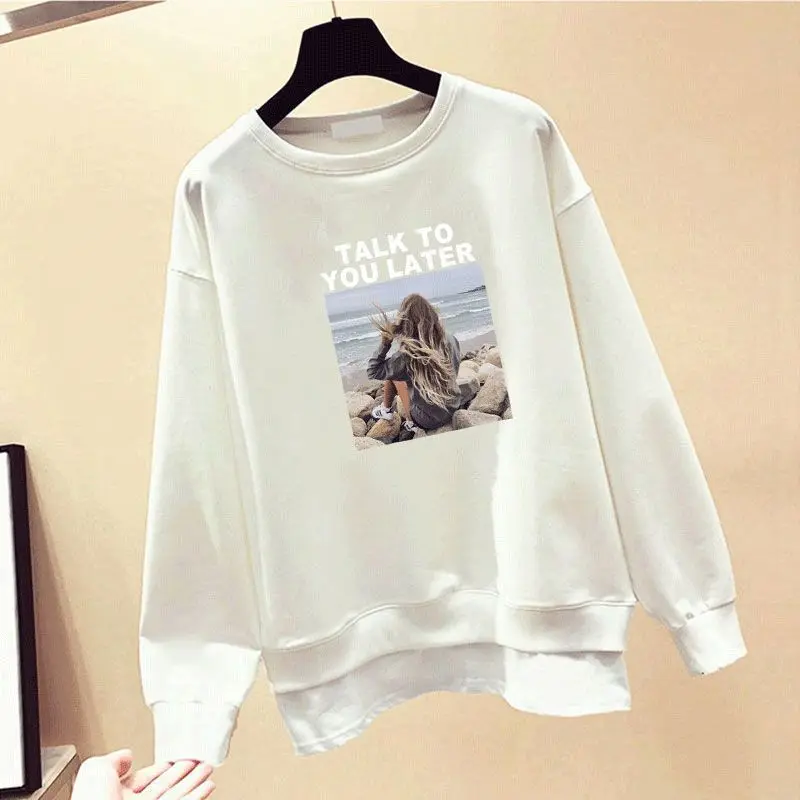 Fashion Printed Loose Casual Tee Shirt Female Clothing 2023 Autumn Winter New Korean Tops Fake Two Pieces T-Shirts