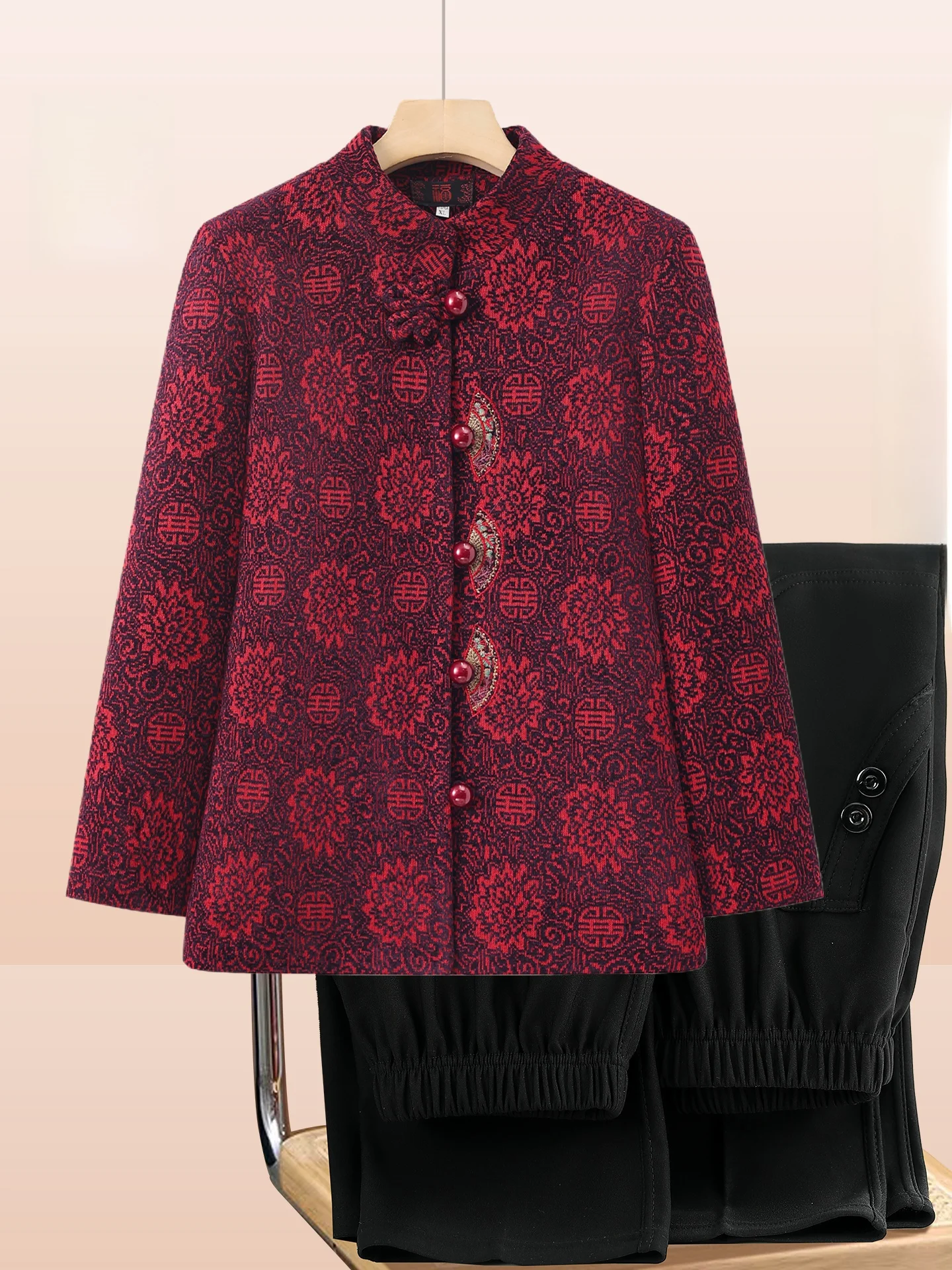 

Warm Woolen Coat for ly Women andmother Sle Outerwear Long Sve Button up Mid-Length Jaet for Women over 60